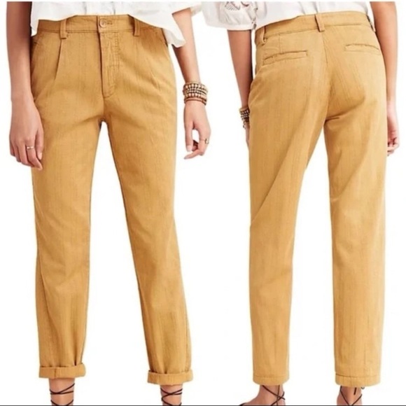 Anthropologie Pants - BY ANTHROPOLOGIE Women's Adobe Color Pleat Waist Trousers Pant